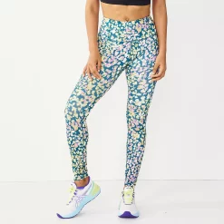 Women's Tek Gear® High-Waisted Pocket Leggings -Tek Gear shop 4490797 Teal Leopard