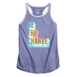Girls 7-16 Tek Gear® Graphic Tank Top in Regular & Plus Size -Tek Gear shop 4888286 Navy Be The Change