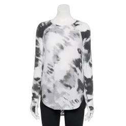 Women's Tek Gear® High Slit Tunic -Tek Gear shop 5001983 Light Gray Dye Effect