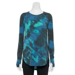 Women's Tek Gear® High Slit Tunic -Tek Gear shop 5001983 Teal Dye Effect