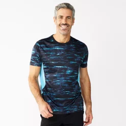 Men's Tek Gear® Dry Tek Printed Tee -Tek Gear shop 5223988 Light Teal Stripe