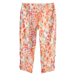 Girls 7-16 Tek Gear® Peekaboo Capri Leggings in Regular & Plus -Tek Gear shop 5480270 Orange Animal