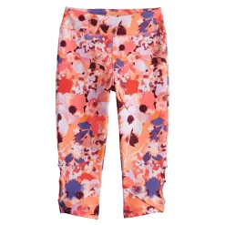 Girls 7-16 Tek Gear® Peekaboo Capri Leggings in Regular & Plus -Tek Gear shop 5480270 Orange Wildflowers