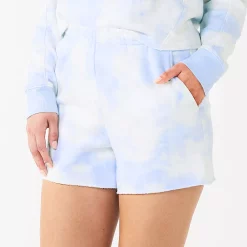 Women's Tek Gear® Ultrasoft Raw-Hem Shorts -Tek Gear shop 5523332 Purple Dye Effect