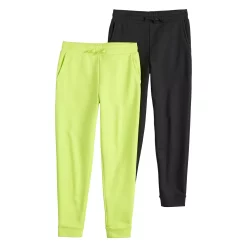 Kids 7-20 Tek Gear® Ultrasoft Fleece Jogger Set in Regular & Husky -Tek Gear shop 5534503 Mineral Black Lime