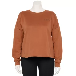 Plus Size Tek Gear® Easy Ultrasoft Fleece Crewneck Sweatshirt -Tek Gear shop 5540652 Cinnamon Coffee