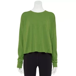 Women's Tek Gear® Easy French Terry Raw-Seam Tee -Tek Gear shop 5562562 Pesto Olve