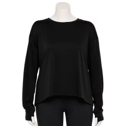Plus Size Tek Gear® Crewneck Crop Tee -Tek Gear shop 5567897 Black