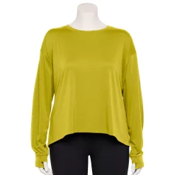 Plus Size Tek Gear® Crewneck Crop Tee -Tek Gear shop 5567897 Lime Verbena