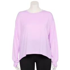 Plus Size Tek Gear® Crewneck Crop Tee -Tek Gear shop 5567897 Little Lavender