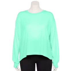 Plus Size Tek Gear® Crewneck Crop Tee -Tek Gear shop 5567897 Shy Green