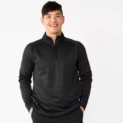 Men's Tek Gear® Quarter-Zip Performance Golf Fleece -Tek Gear shop 5643977 Mineral Black