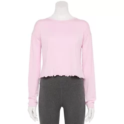 Women's Tek Gear® Lettuce-Edge Cross-Back Top 13 Women's Tek Gear® Lettuce-Edge Cross-Back Top -Tek Gear shop 5653063 Adoring Lilac