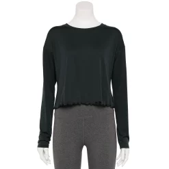 Women's Tek Gear® Lettuce-Edge Cross-Back Top 12 Women's Tek Gear® Lettuce-Edge Cross-Back Top -Tek Gear shop 5653063 Black