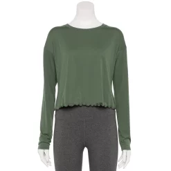 Women's Tek Gear® Lettuce-Edge Cross-Back Top 15 Women's Tek Gear® Lettuce-Edge Cross-Back Top -Tek Gear shop 5653063 Esta Olive