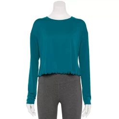 Women's Tek Gear® Lettuce-Edge Cross-Back Top 14 Women's Tek Gear® Lettuce-Edge Cross-Back Top -Tek Gear shop 5653063 Night Life Teal