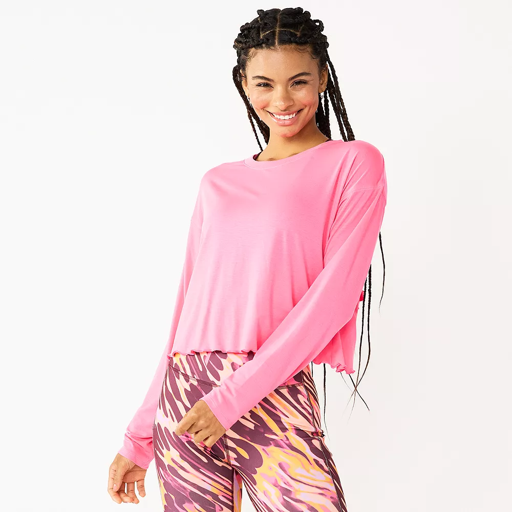 Women's Tek Gear® Lettuce-Edge Cross-Back Top 4 Women's Tek Gear® Lettuce-Edge Cross-Back Top - Image 2