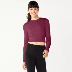 Women's Tek Gear® Ruffle Cutout Crop Tee 9 Women's Tek Gear® Ruffle Cutout Crop Tee -Tek Gear shop 5653472 Night Sangria
