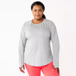 Plus Size Tek Gear® Soft Touch Long-Sleeve Tee -Tek Gear shop 5653782 Silver Leopard
