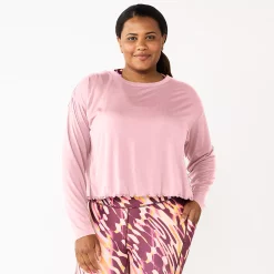 Plus Size Tek GearĀ® Lettuce-Edge Cross-Back Top