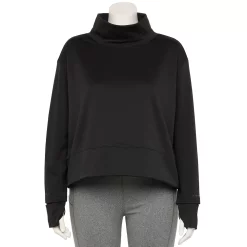 Plus Size Tek Gear® Run Mockneck Long Sleeve Top -Tek Gear shop 5656848 Black