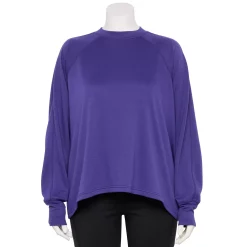 Plus Size Tek Gear® Stretch Fleece Mockneck Sweatshirt -Tek Gear shop 5663518 Maxwell Purple